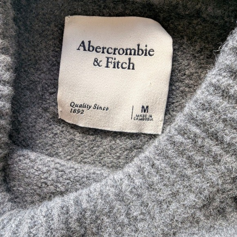 Abercrombie Brushed Wool Blend Crewneck Sweater Gray M - Picture 5 of 7
